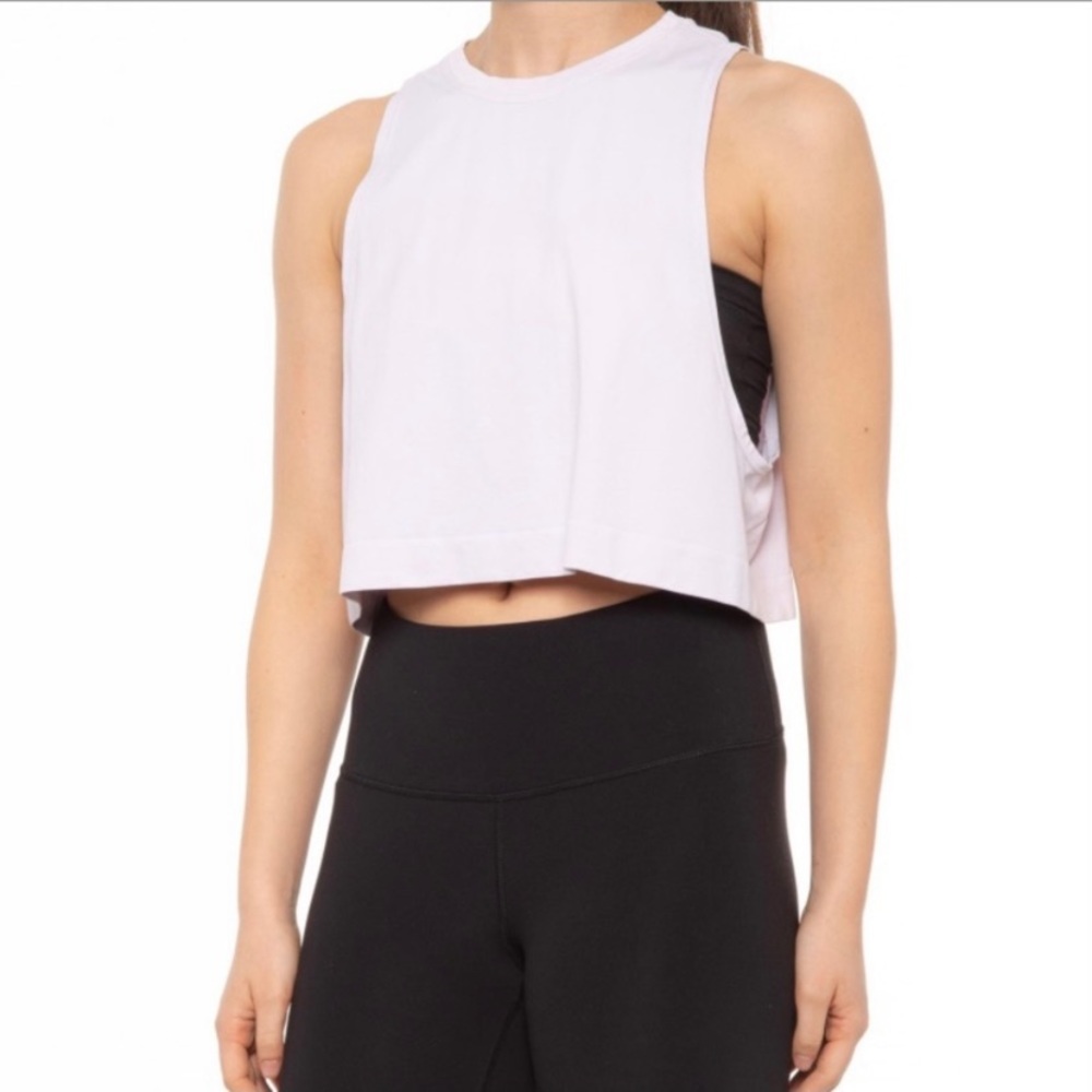 Avocado go to tank cropped workout gym top buttery soft purple pink large yoga